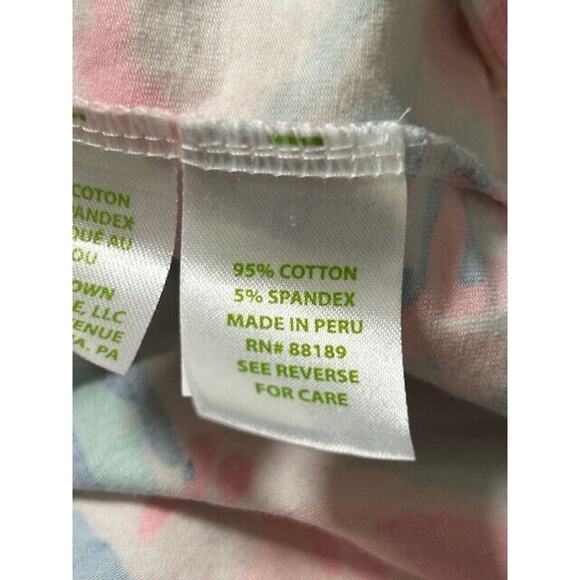 Lilly Pulitzer Michele V-Neck Tee in Out to Sailboat Sea Print Neon Pink White M - Picture 6 of 7